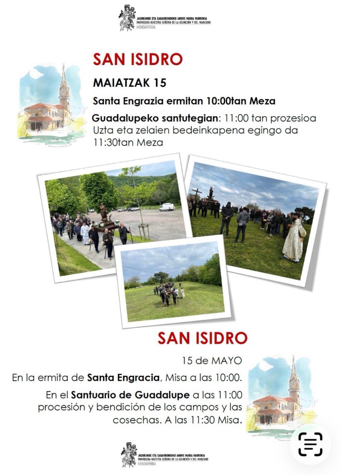 Festividad de San Isidro 2026 | Nuestra Señora de la Asunción y del Manzano